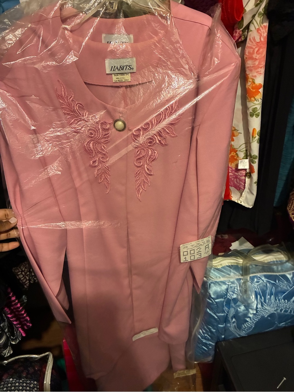 Pink Embroidered Longline Women's Dress